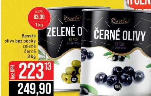 Bassta olivy bez pecky zelené černé 3 kg