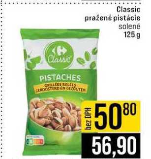 Classic pražené pistácie solené 125 g