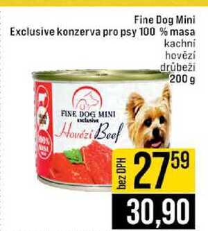 Fine Dog Mini Exclusive konzerva pro psy 100 % masa kachni hovězí drůbeži 200 g 