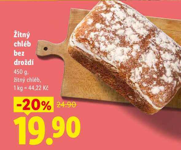 Žitný chléb bez droždí, 450 g