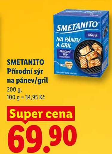 SMETANITO Přírodní sýr na pánev/gril, 200 g