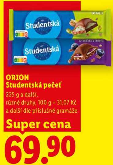 ORION Studentská pečeť, 225 g a další