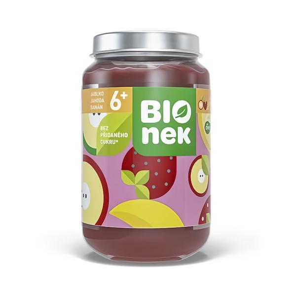 BIOnek Příkrm jablko, jahoda a banán Košík.cz