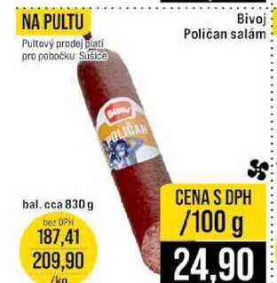 Bivoj Poličan salám bal. cca 830g 100g