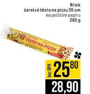 Brick čerstvé těsto na pizzu 26 cm na pečicim papíru 280 g