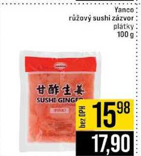 Yanco růžový sushi zázvor platky 100 g 