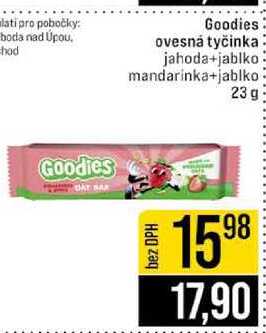 Goodies ovesná tyčinka jahoda+jablko mandarinka+jablko 23 g 