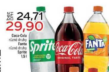 Coca-Cola různé druhy Fanta různé druhy Sprite 1,5l