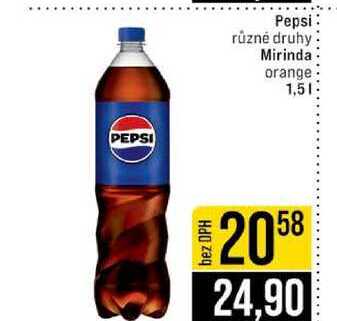 Pepsi různé druhy Mirinda orange 1,5l
