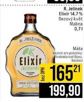 R. Jelinek Elixír 14,7% Bezový květ Malina 0,7l