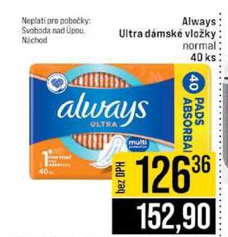 Always Ultra dámské vložky normal 40 ks