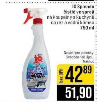 10 Splendo čistič ve spreji na koupelny a kuchyně na rez a vodní kámen 750 ml JIP