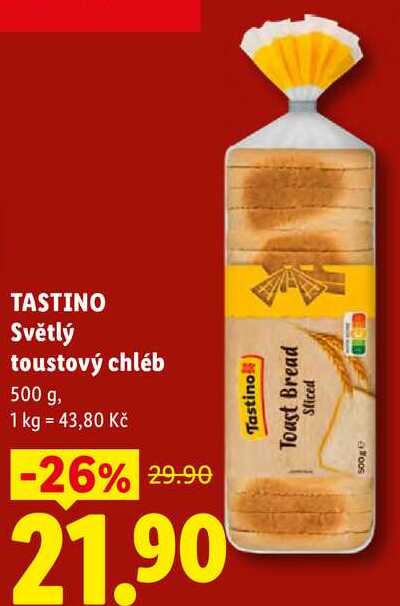TASTINO Světlý toustový chléb, 500 g