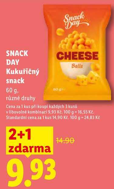 SNACK DAY Kukuřičný snack, 60 g