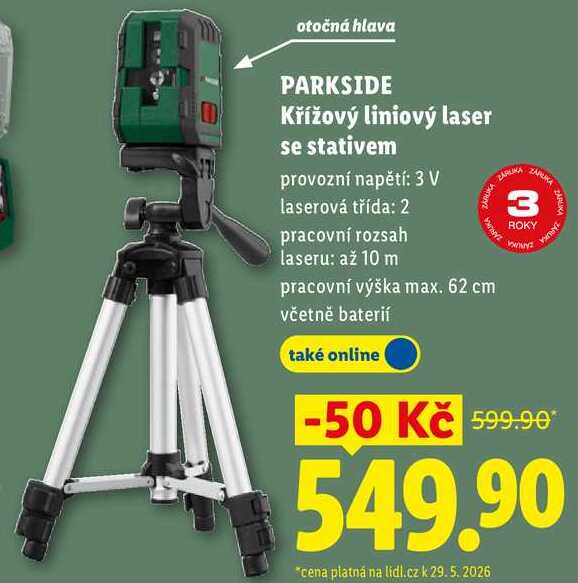 PARKSIDE Křížový liniový laser se stativem