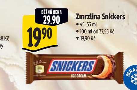 Zmrzlina Snickers 45-53 ml