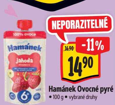 Hamánek Ovocné pyré 100 g Albert