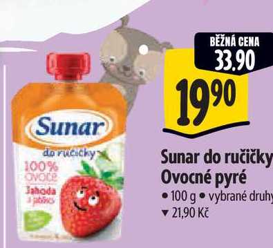 Sunar do ručičky Ovocné pyré 100 g Albert