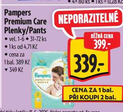 Pampers  Plenky/Pants vel. 1-6.31-72 ks Albert