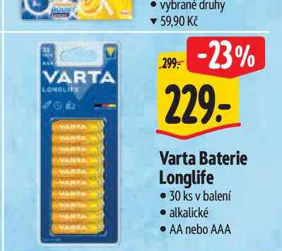 Varta Baterie Longlife 30 ks