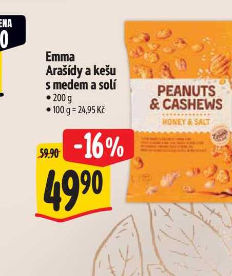   Emma Arašídy a kešu s medem a solí  200 g 