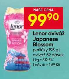 Lenor aviváž Japanese Blossom perličky 195 g