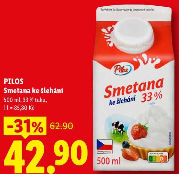 PILOS Smetana ke šlehání, 500 ml