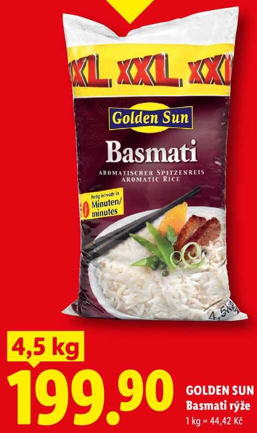GOLDEN SUN Basmati rýže, 4,5 kg
