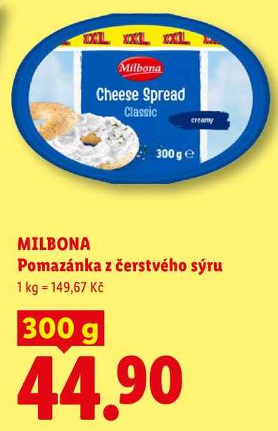 MILBONA Pomazánka z čerstvého sýru, 300 g