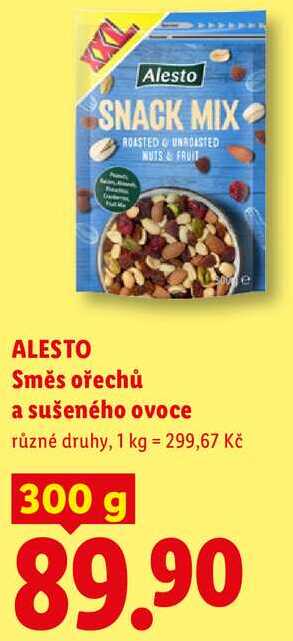 ALESTO Směs ořechů a sušeného ovoce, 300 g
