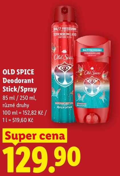 OLD SPICE Deodorant Stick/Spray, 85 ml/250 ml Lidl