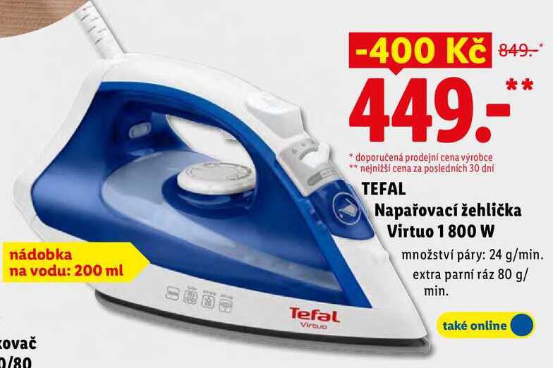 TEFAL Napařovací žehlička Virtuo 1800 W