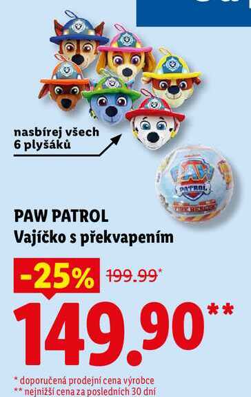 PAW PATROL Vajíčko s překvapením Lidl