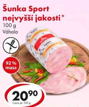 Šunka Sport nejvyšší jakosti, 100 g