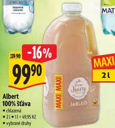Albert 100% šťáva, 2 l