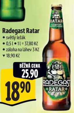 Radegast Ratar, 0,5 l