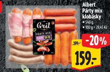 Albert Párty mix klobásky, 540 g
