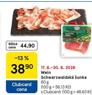 Wein Schwarzwaldská šunka, 80 g