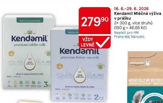 Kendamil Mléčná výživa v prášku, 2x 300 g, více druhů Tesco