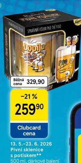Pivní sklenice s potiskem, 500 ml, dárkové balení