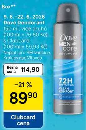 Dove Deodorant, 150 ml Tesco