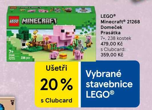 LEGO® Minecraft 21268 Domeček Prasátka 7+, 238 kostek 