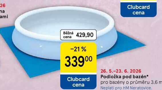 Podložka pod bazén, pro bazény o průměru 3.6 m Tesco