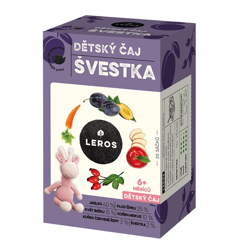 Leros Dětský čaj švestka 6m 20x2g Lékárna LEMON