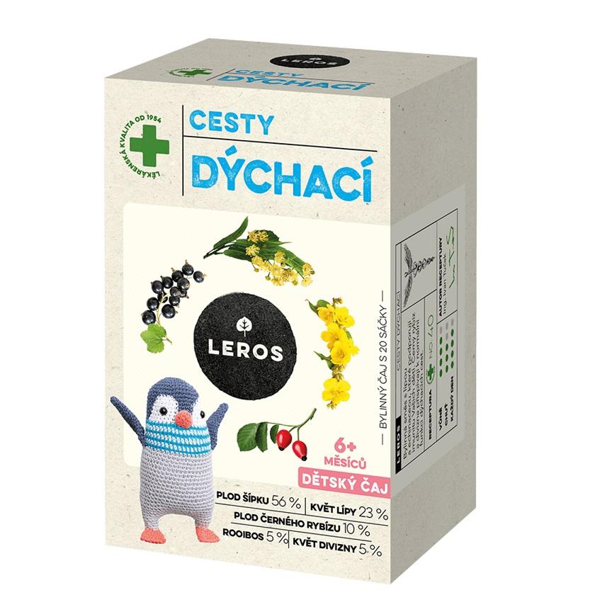 Leros Dětský čaj na dýchací cesty 6m 20x2g Lékárna LEMON