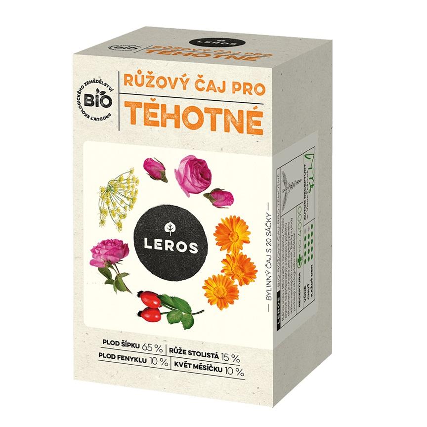 Leros Růžový čaj pro těhotné 20x2g Bio