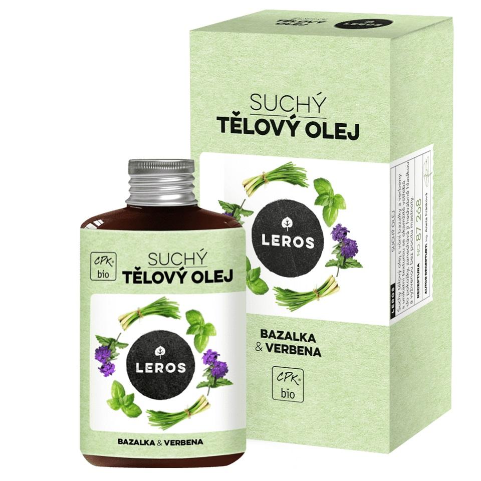 Leros Suchý tělový olej bazalka & verbena 100 ml Lékárna LEMON