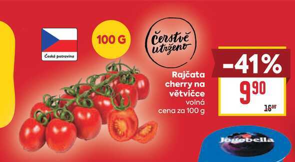 Rajčata cherry na větvičce volná cena za 100 g 