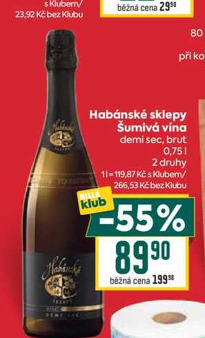 Habánské sklepy Šumivá vína demi sec, brut 0,75l