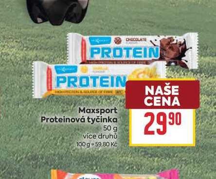 MaxSport Proteinová tyčinka 50g, vybrané druhy